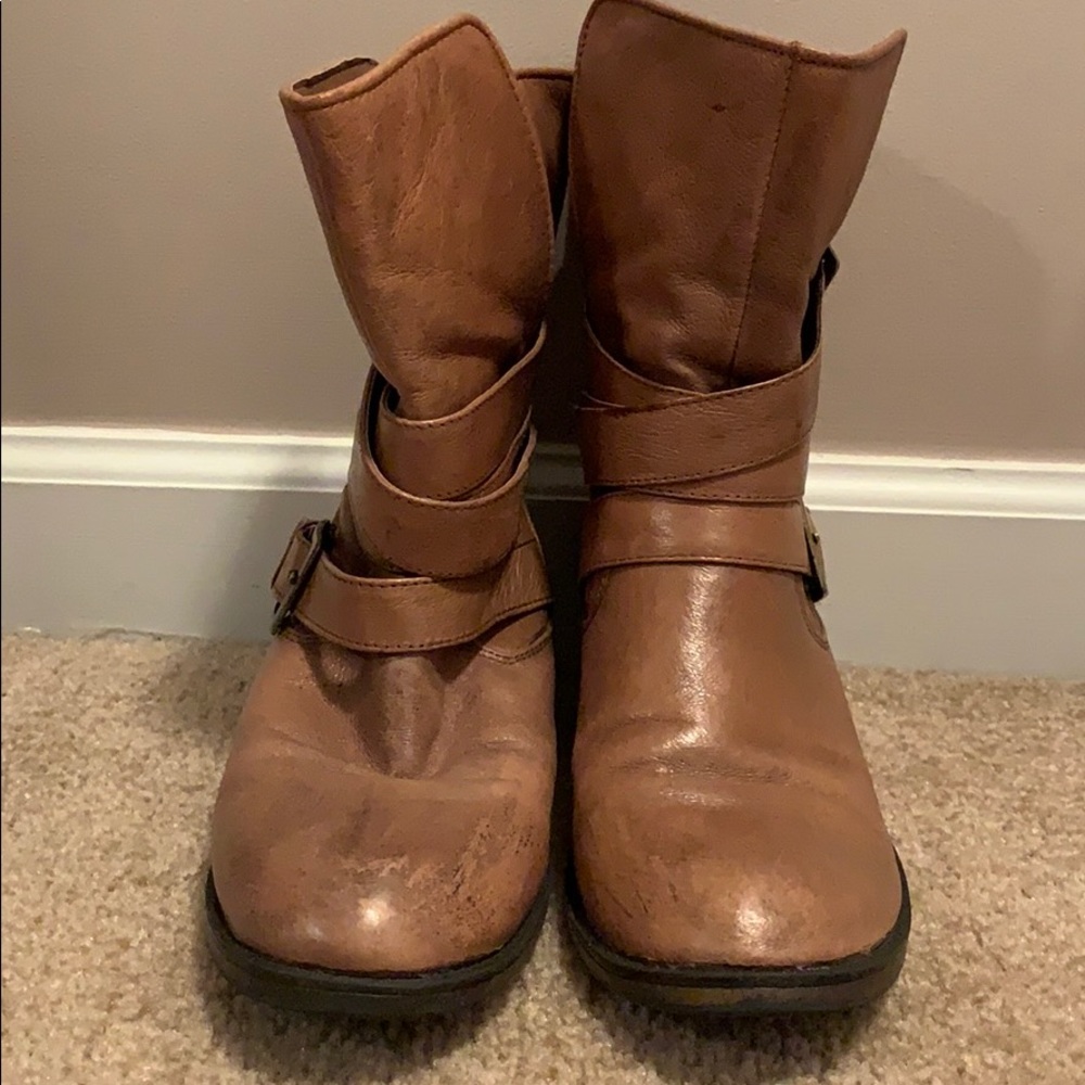 Steve Madden Tan Moto Boots